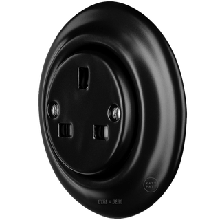 PORCELAIN WALL SOCKET MATT BLACK UK - DYKE & DEAN