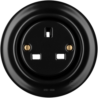 PORCELAIN WALL SOCKET MATT BLACK UK - DYKE & DEAN