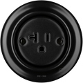 PORCELAIN WALL SOCKET MATT BLACK USA 20 AMP - DYKE & DEAN