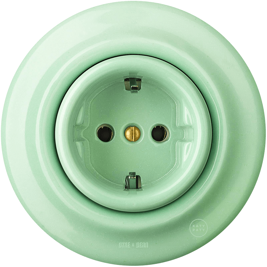PORCELAIN WALL SOCKET MINT SCHUKO - DYKE & DEAN