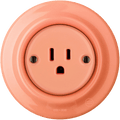 PORCELAIN WALL SOCKET SALMON USA 15 AMP - DYKE & DEAN
