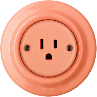 PORCELAIN WALL SOCKET SALMON USA 15 AMP - DYKE & DEAN