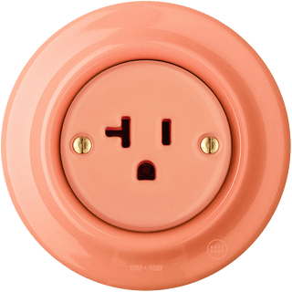 PORCELAIN WALL SOCKET SALMON USA 20 AMP - DYKE & DEAN