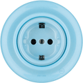 PORCELAIN WALL SOCKET SCHUKO PASTEL BLUE - DYKE & DEAN