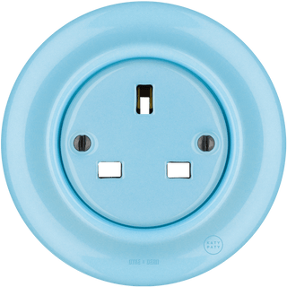 PORCELAIN WALL SOCKET UK PASTEL BLUE - DYKE & DEAN