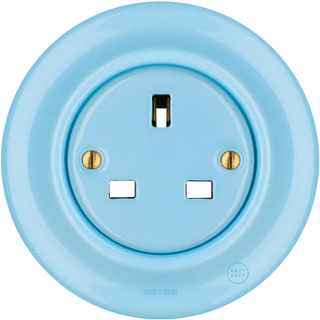 PORCELAIN WALL SOCKET UK PASTEL BLUE - DYKE & DEAN