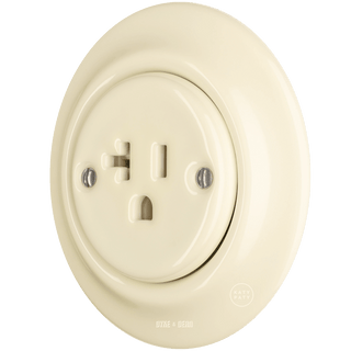 PORCELAIN WALL SOCKET VANILLA USA 20 AMP - DYKE & DEAN