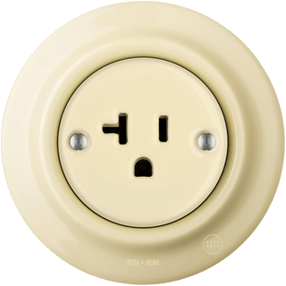 PORCELAIN WALL SOCKET VANILLA USA 20 AMP - DYKE & DEAN