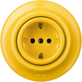 PORCELAIN WALL SOCKET YELLOW SCHUKO - DYKE & DEAN