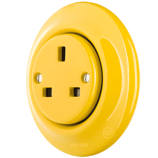 PORCELAIN WALL SOCKET YELLOW UK - DYKE & DEAN