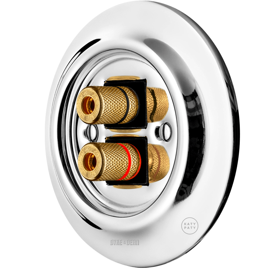 PORCELAIN WALL SPEAKER SOCKET CHROME - DYKE & DEAN