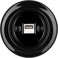 PORCELAIN WALL USB CHARGER BLACK - DYKE & DEAN