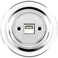 PORCELAIN WALL USB CHARGER CHROME - DYKE & DEAN