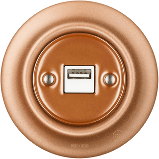PORCELAIN WALL USB CHARGER COPPER STAINLESS STEEL SCREWS - DYKE & DEAN