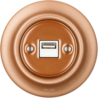 PORCELAIN WALL USB CHARGER COPPER STAINLESS STEEL SCREWS - DYKE & DEAN