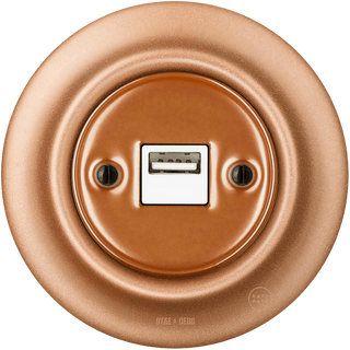PORCELAIN WALL USB CHARGER COPPER STAINLESS STEEL SCREWS - DYKE & DEAN