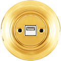 PORCELAIN WALL USB CHARGER GOLD - DYKE & DEAN