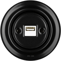 PORCELAIN WALL USB CHARGER MATT BLACK - DYKE & DEAN