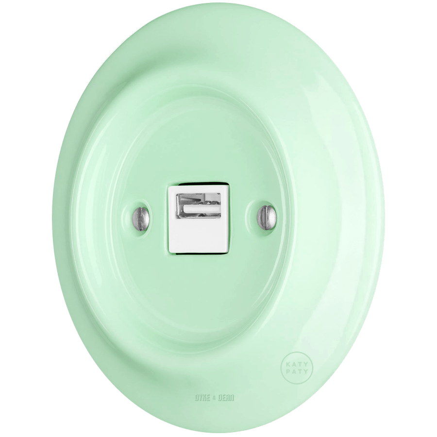 PORCELAIN WALL USB CHARGER MINT - DYKE & DEAN