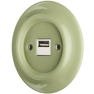 PORCELAIN WALL USB CHARGER MOSS GREEN - DYKE & DEAN