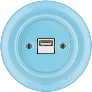 PORCELAIN WALL USB CHARGER PASTEL BLUE - DYKE & DEAN
