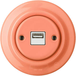 PORCELAIN WALL USB CHARGER SALMON - DYKE & DEAN