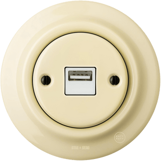 PORCELAIN WALL USB CHARGER VANILLA - DYKE & DEAN