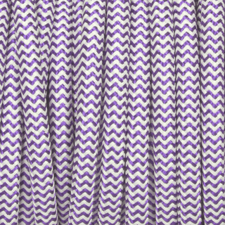 PURPLE & WHITE ZIG ZAG FABRIC CABLE - DYKE & DEAN