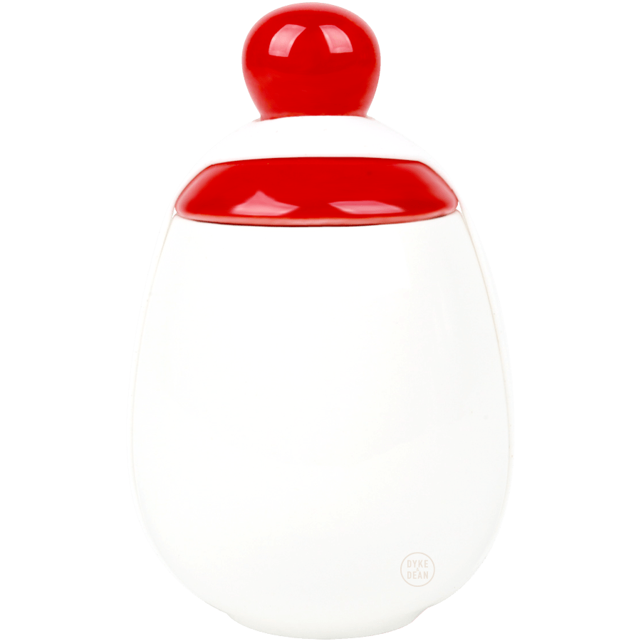 RED PORCELAIN EGG CODDLER - DYKE & DEAN