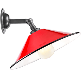 RED SMALL CONE SHADE WALL LAMP - DYKE & DEAN