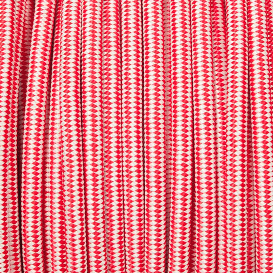 RED & WHITE STRIPE FABRIC CABLE - DYKE & DEAN
