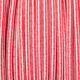 RED & WHITE STRIPE FABRIC CABLE - DYKE & DEAN