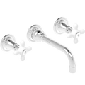 WALL MOUNTED SPOUT PIC 'N' MIX PORCELAIN HANDLE TAPS - DYKE & DEAN