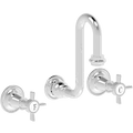 WALL MOUNTED SWAN SPOUT CROSS HANDLE TAPS - DYKE & DEAN