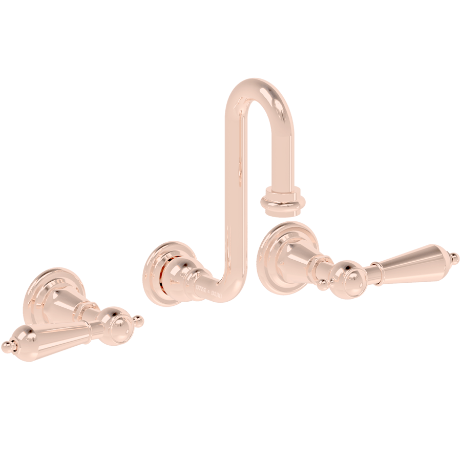 WALL MOUNTED SWAN SPOUT LEVER HANDLE TAPS - DYKE & DEAN