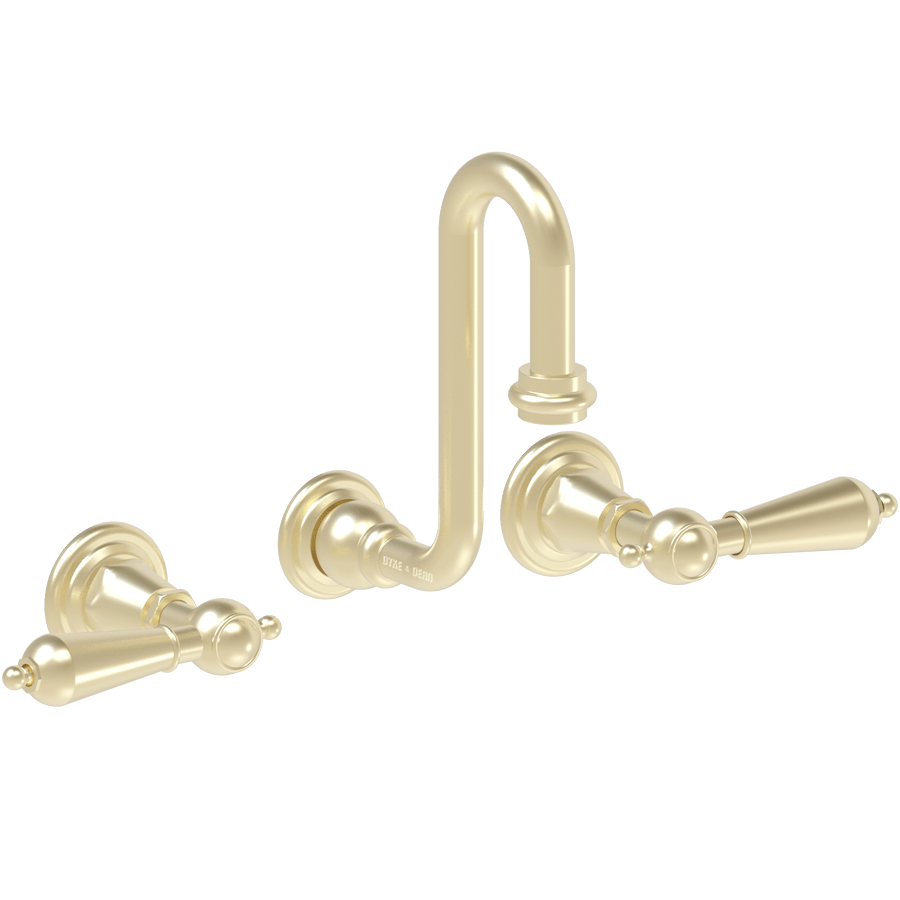 WALL MOUNTED SWAN SPOUT LEVER HANDLE TAPS - DYKE & DEAN