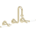 WALL MOUNTED SWAN SPOUT PORCELAIN LEVER HANDLE TAPS - DYKE & DEAN