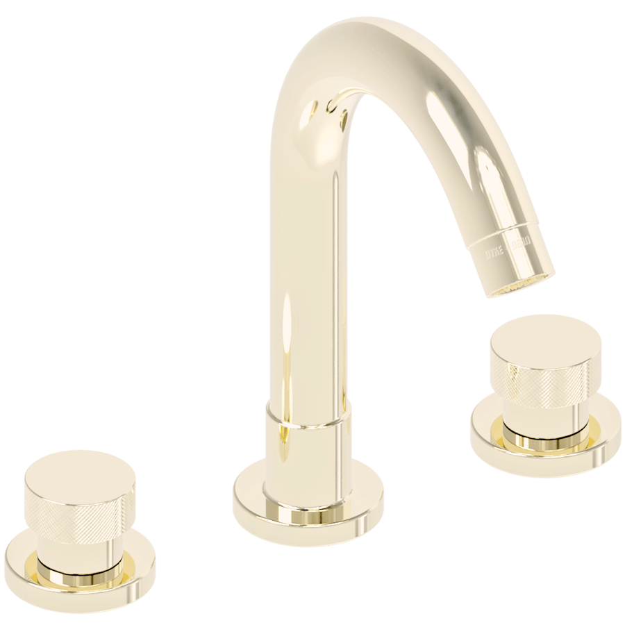 WASH BASIN SET SPOUT KNURLED TAPS BRASS - DYKE & DEAN