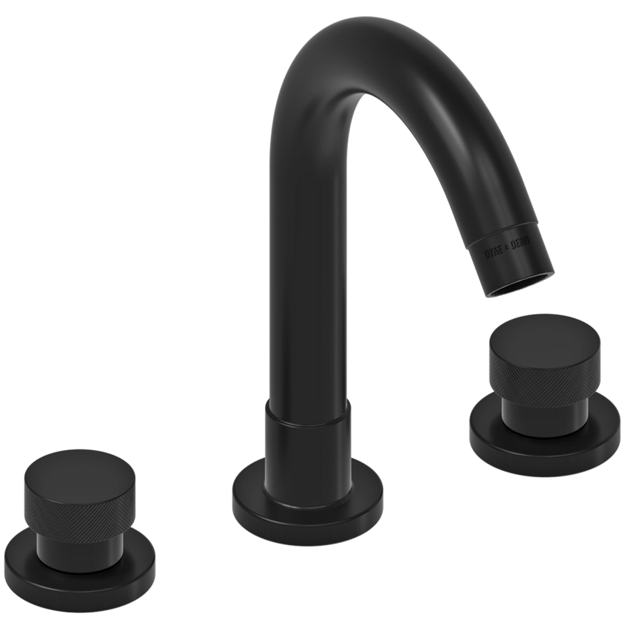 WASH BASIN SET SPOUT KNURLED TAPS BRASS - DYKE & DEAN