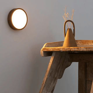 WENGE WOOD DISC WALL LIGHT - DYKE & DEAN