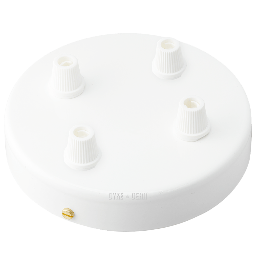 WHITE 4 WAY CABLE CEILING ROSE - DYKE & DEAN