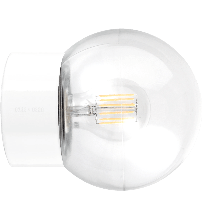 WHITE CERAMIC REARWIRED WALL LAMPS - DYKE & DEAN