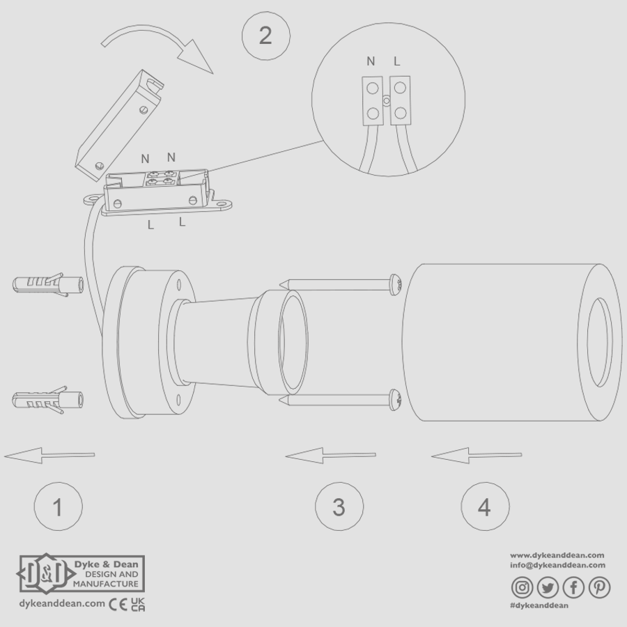 WHITE CYLINDER LAMP - DYKE & DEAN