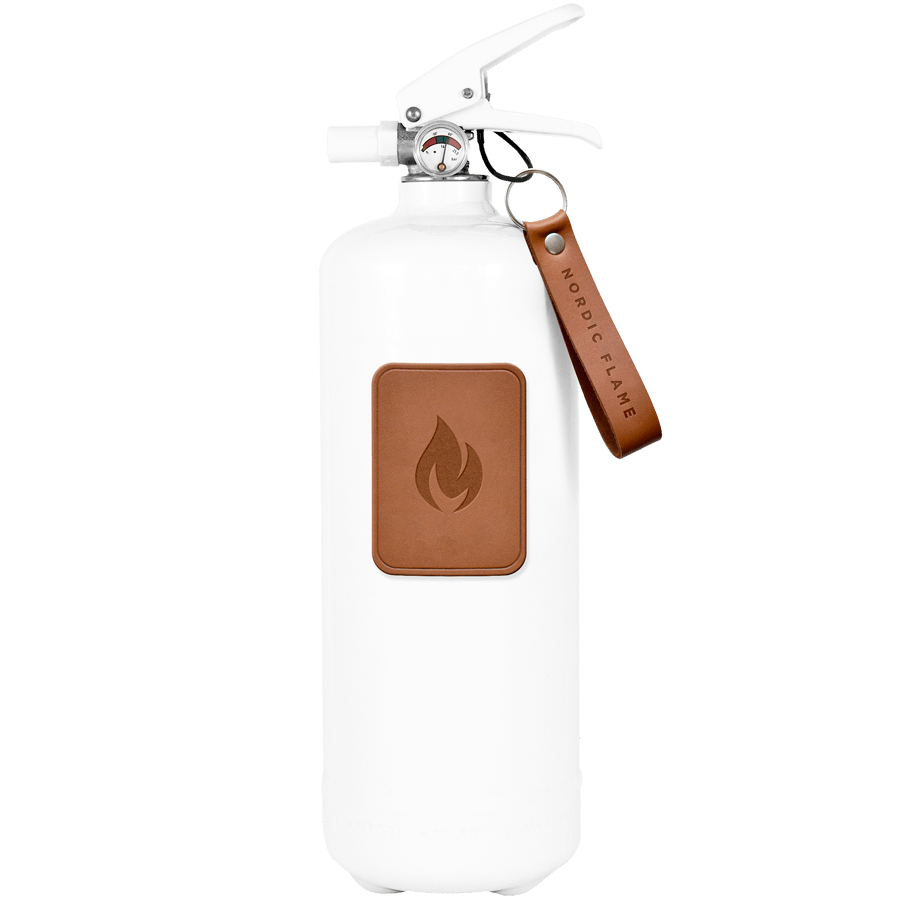 WHITE DARK LEATHER CLASSIC FIRE EXTINGUISHER - DYKE & DEAN