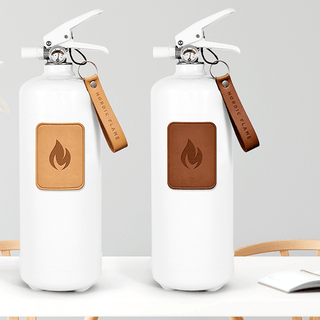 WHITE DARK LEATHER CLASSIC FIRE EXTINGUISHER - DYKE & DEAN