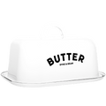 WHITE ENAMEL BUTTER DISH - DYKE & DEAN