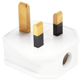 WHITE PLASTIC PLUG 3AMP - DYKE & DEAN