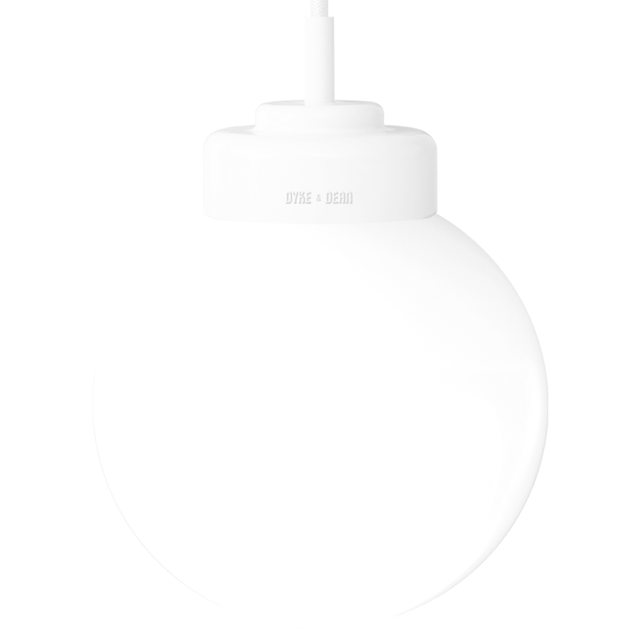 WHITE PORCELAIN CERAMIC PENDANT - DYKE & DEAN