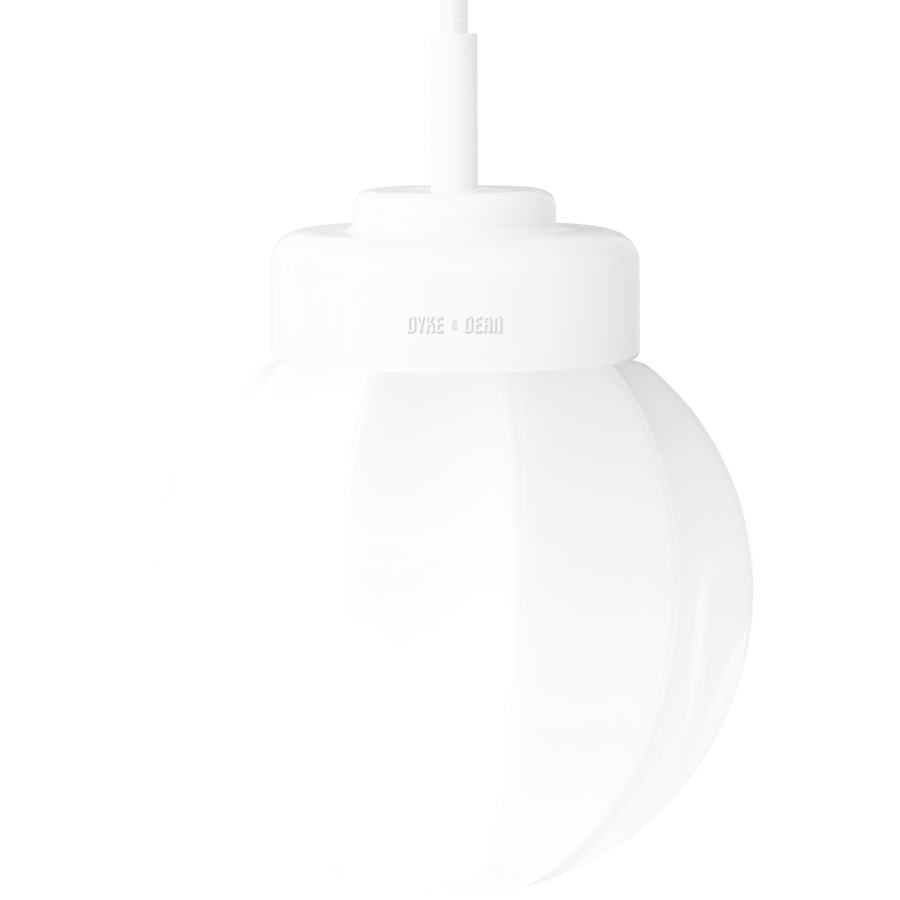 WHITE PORCELAIN CERAMIC PENDANT - DYKE & DEAN