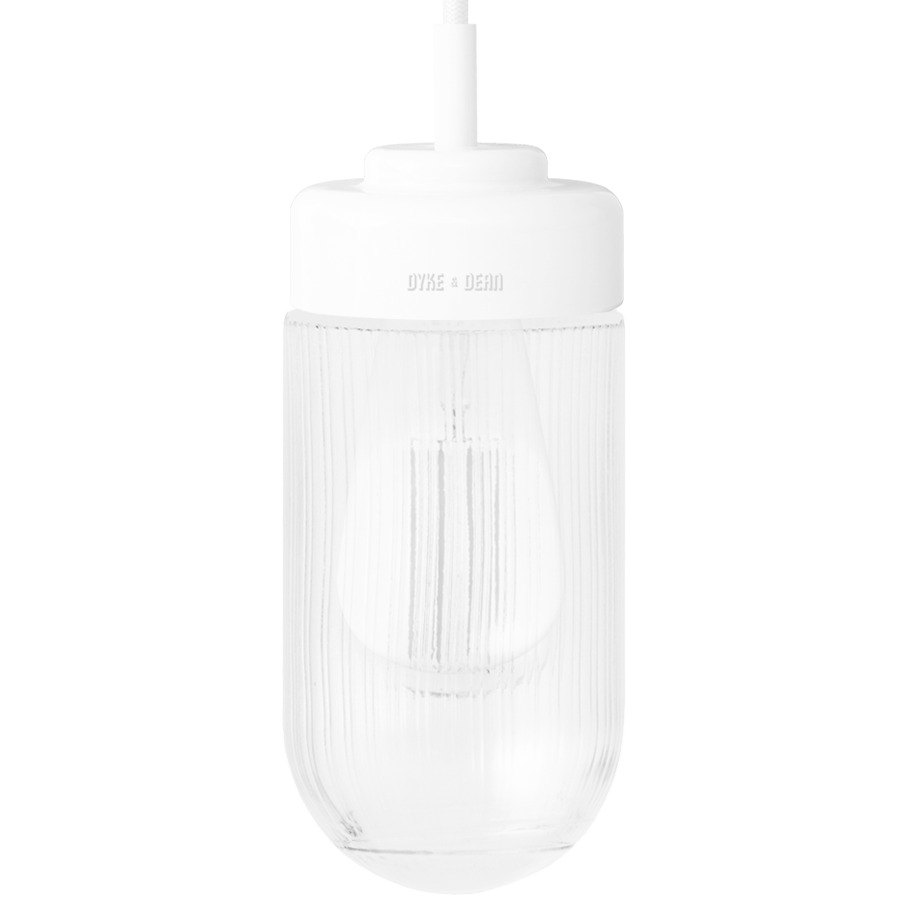 WHITE PORCELAIN CERAMIC PENDANT - DYKE & DEAN